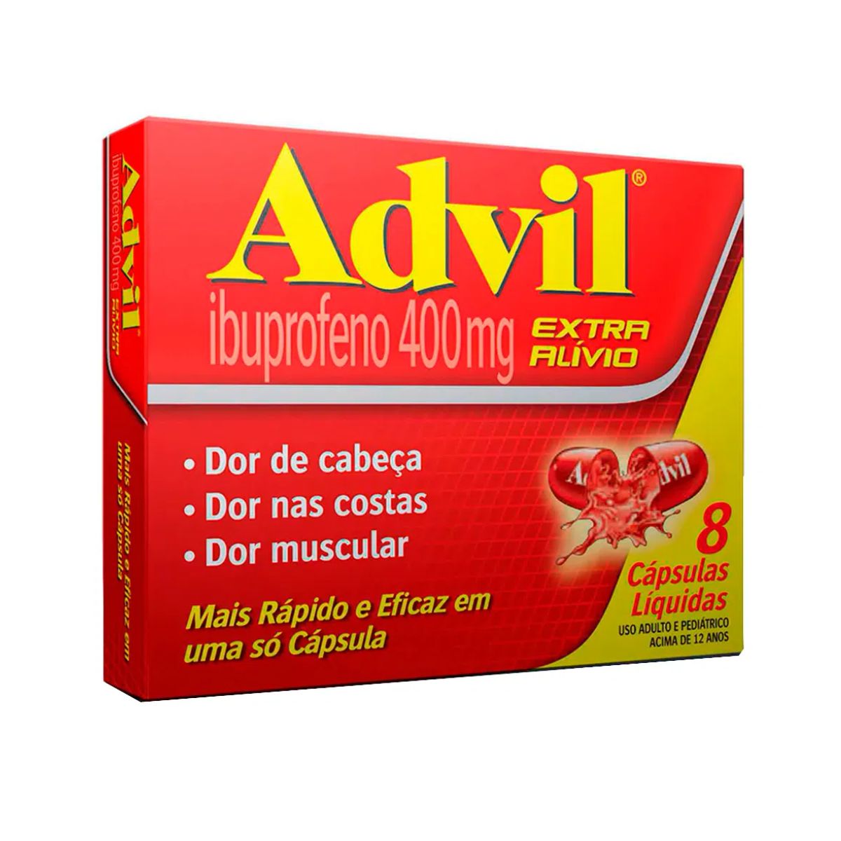 Analgésico Advil 400mg com 8 Cápsulas