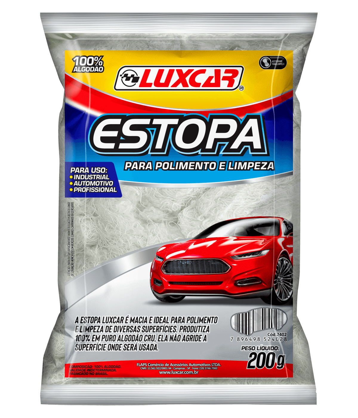 Estopa para Polimento e Limpeza Luxcar 200g