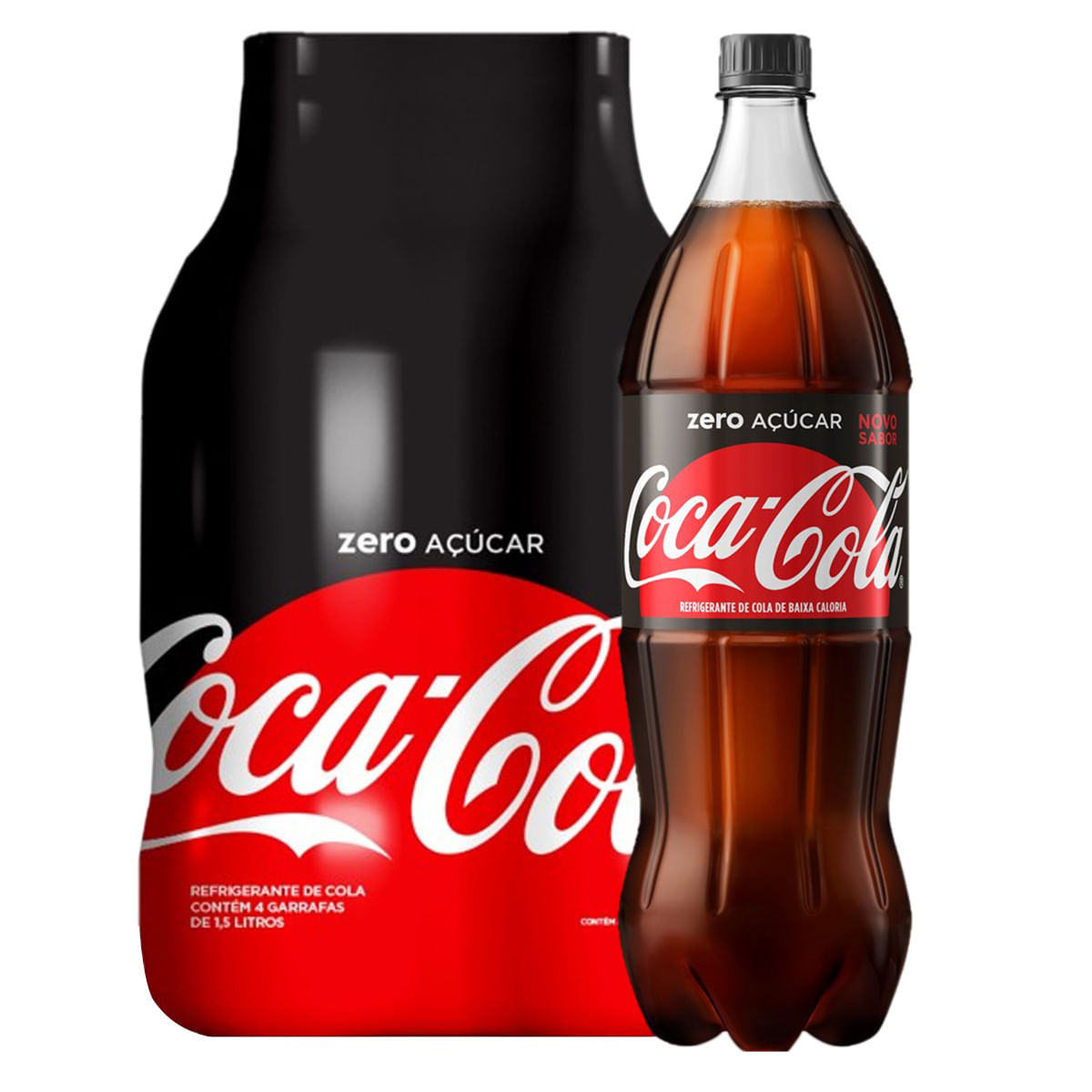 Coca-Cola Zero 1,5 Litros Pack com 4 unidades