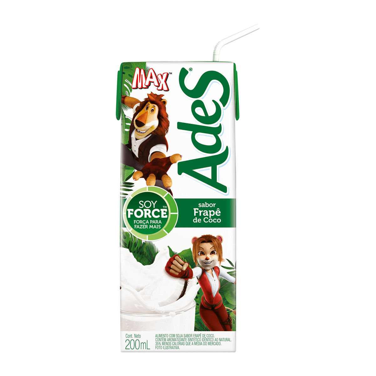 Bebida à Base de Soja Sabor Frapê de Coco Ades Max 200ml