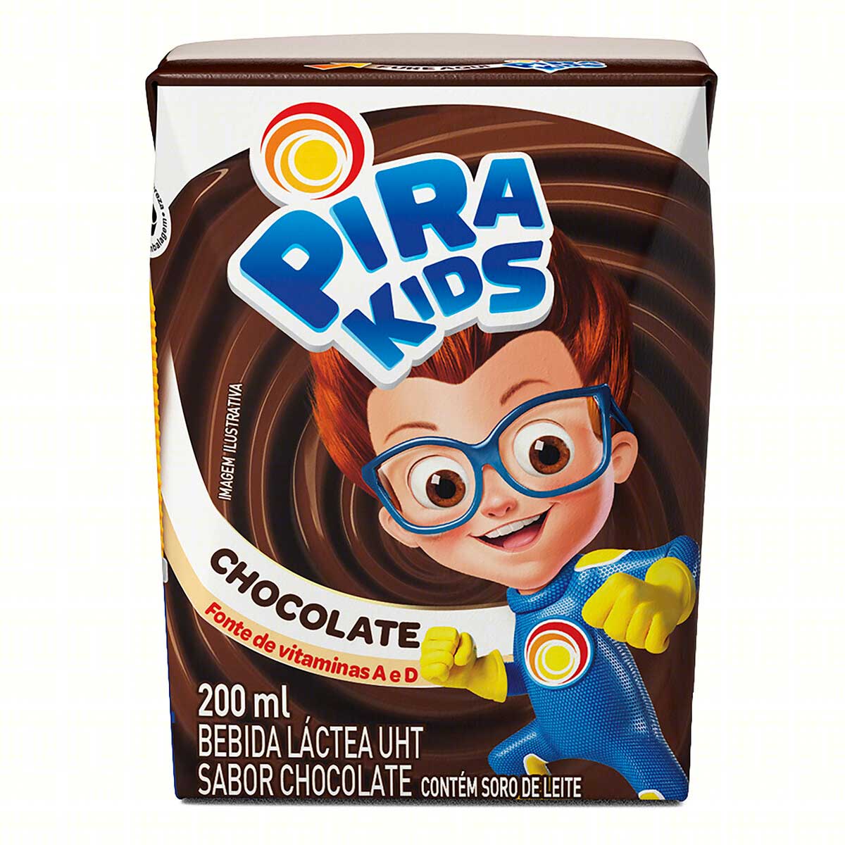 Bebida Láctea UHT Chocolate Pirakids Caixa 200 ml