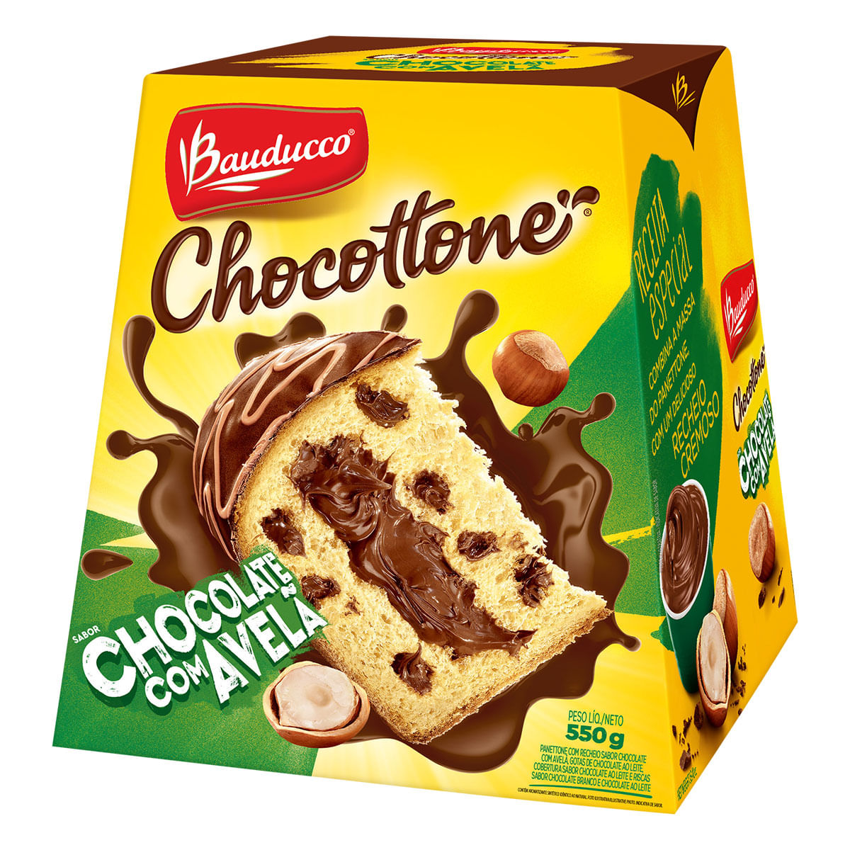 Chocotone Chocolate com Avelã Bauducco 550g