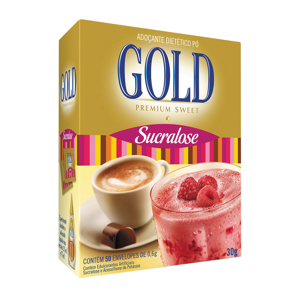 Adoçante em Pó de Sucralose com 50 Unidades Gold Premium Sweet