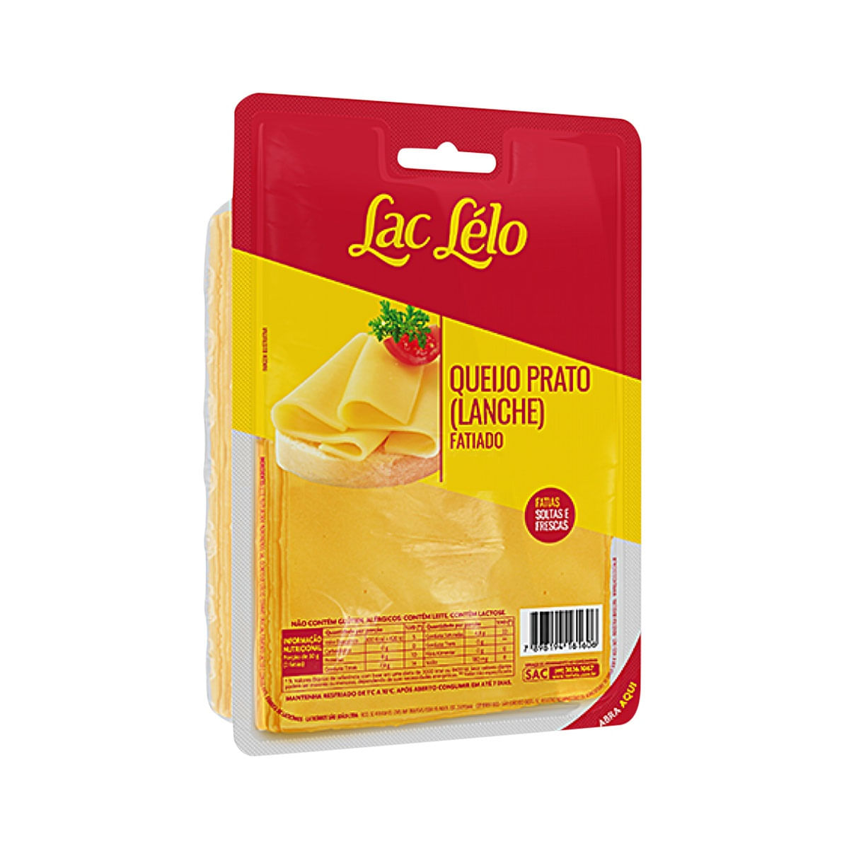 Queijo Prato Fatiado Lac Lelo 150g