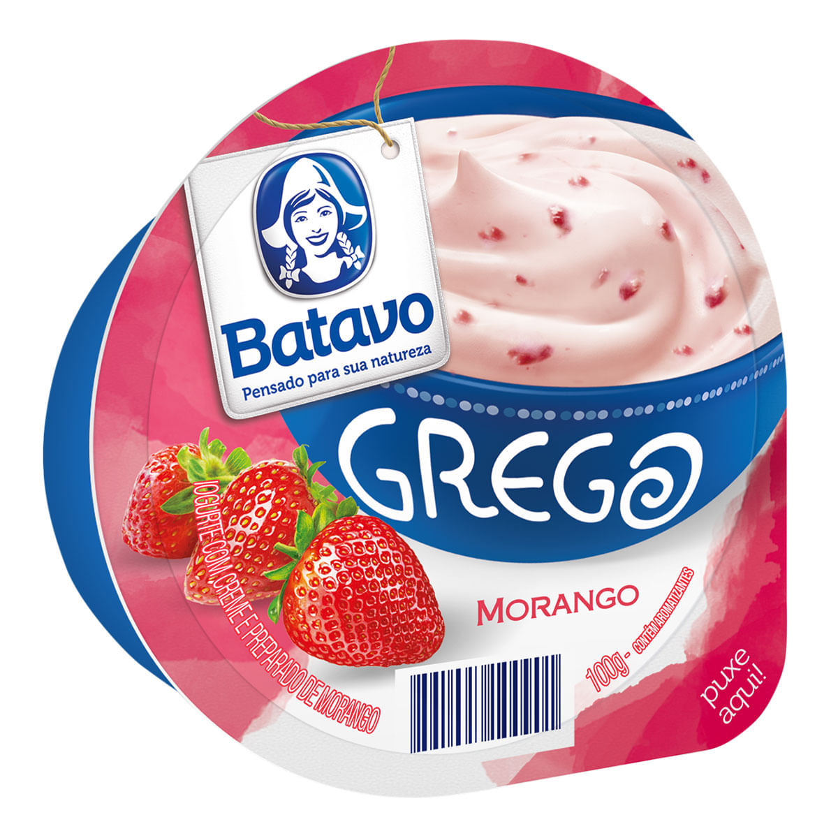 Iogurte Grego Desnatado Batavo Morango 100g