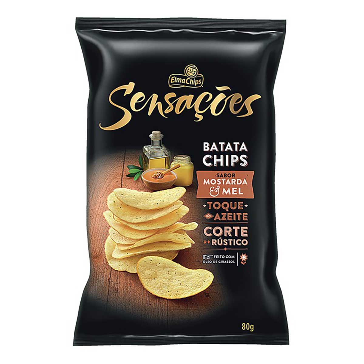 Batata Frita Lisa Mostarda e Mel Elma Chips Sensações Pacote 80 g