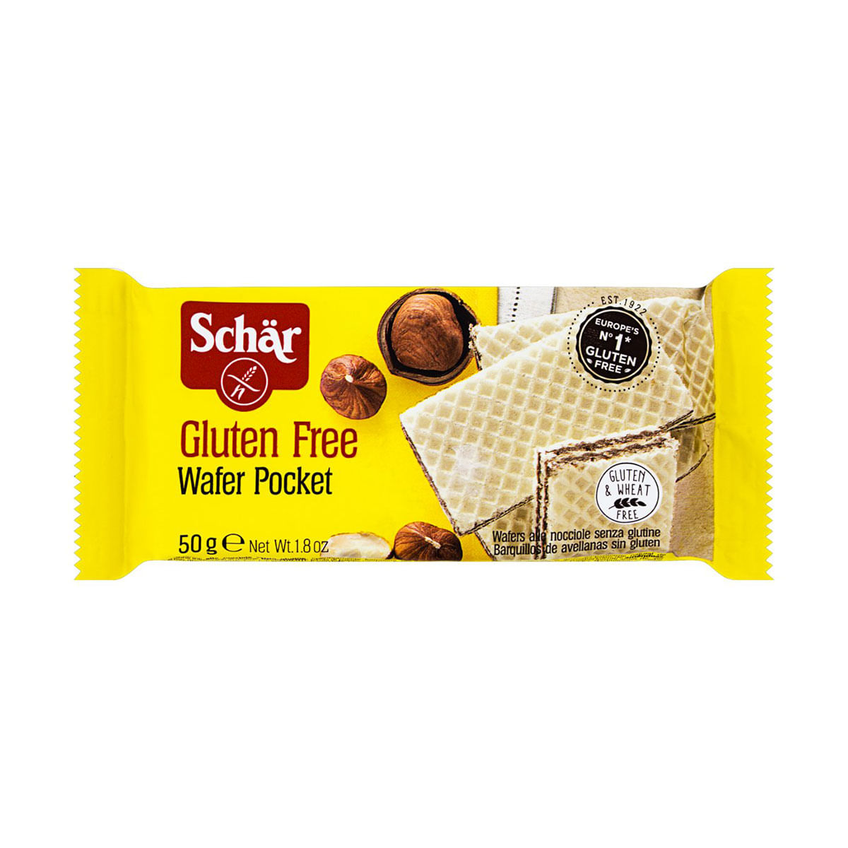 Wafer de Avelã sem Glúten Schär 50g