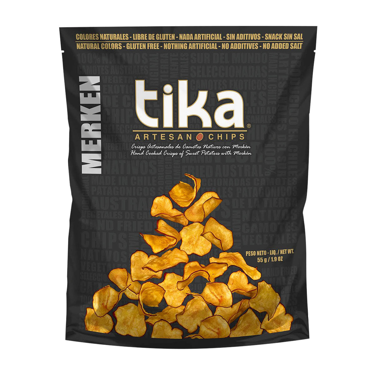 Batata Doce Chips Tika com Merken 55g