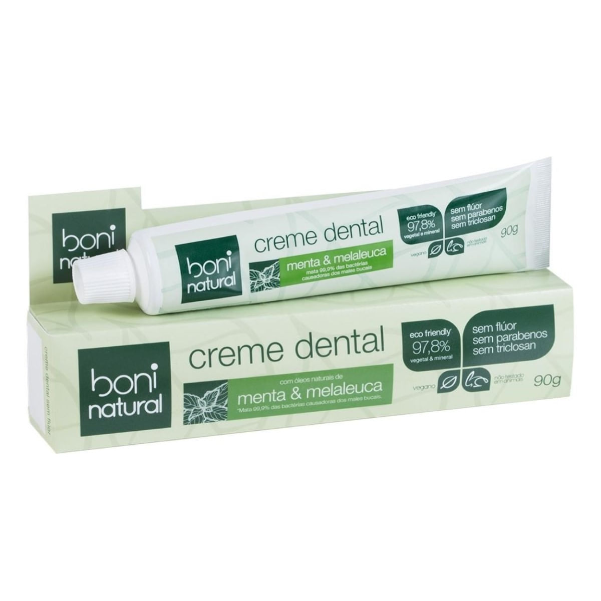 Creme Dental Boni Natural Menta &amp; Melaleuca 90 g