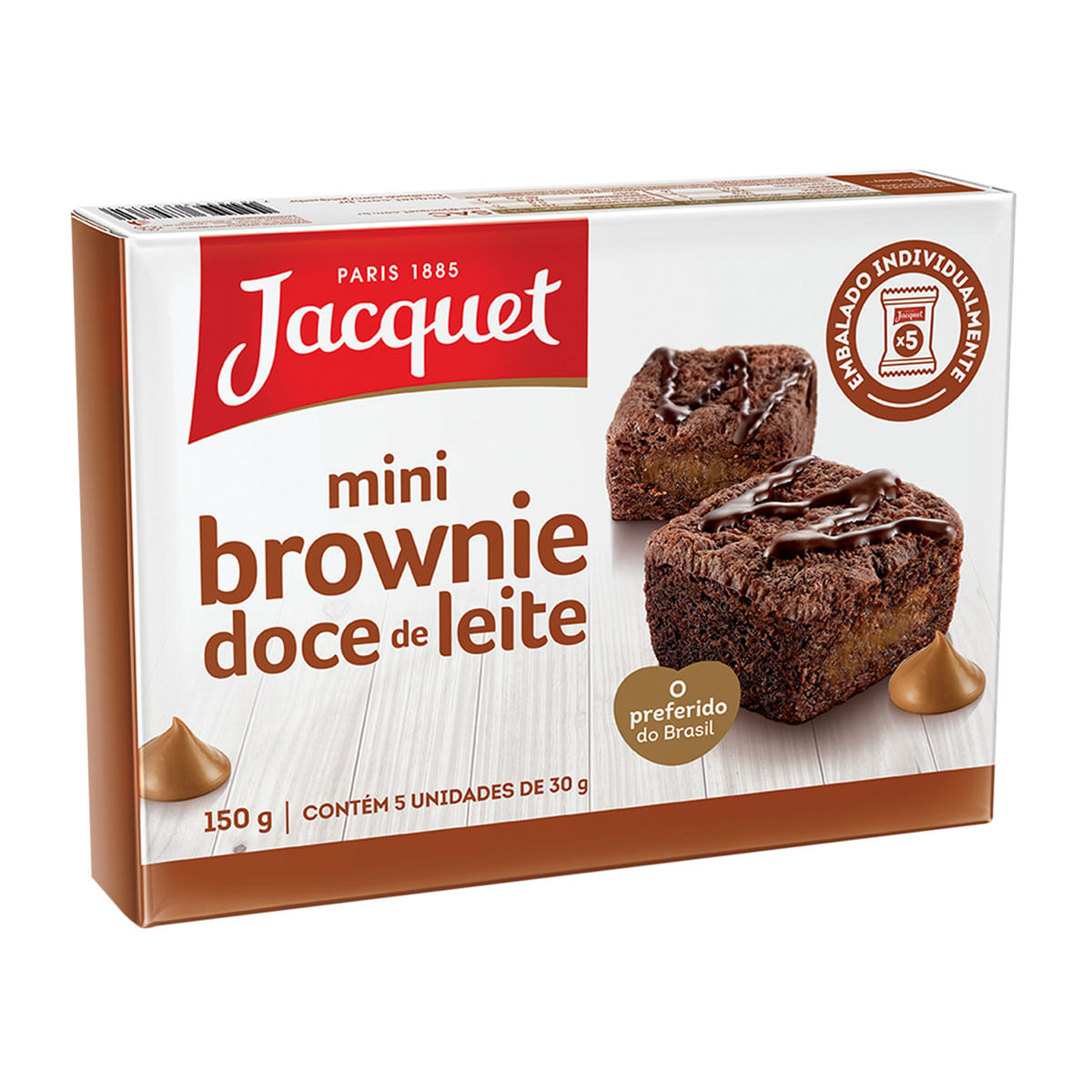 Mini Brownie de Chocolate com Recheio de Doce de Leite Jacquet 150g