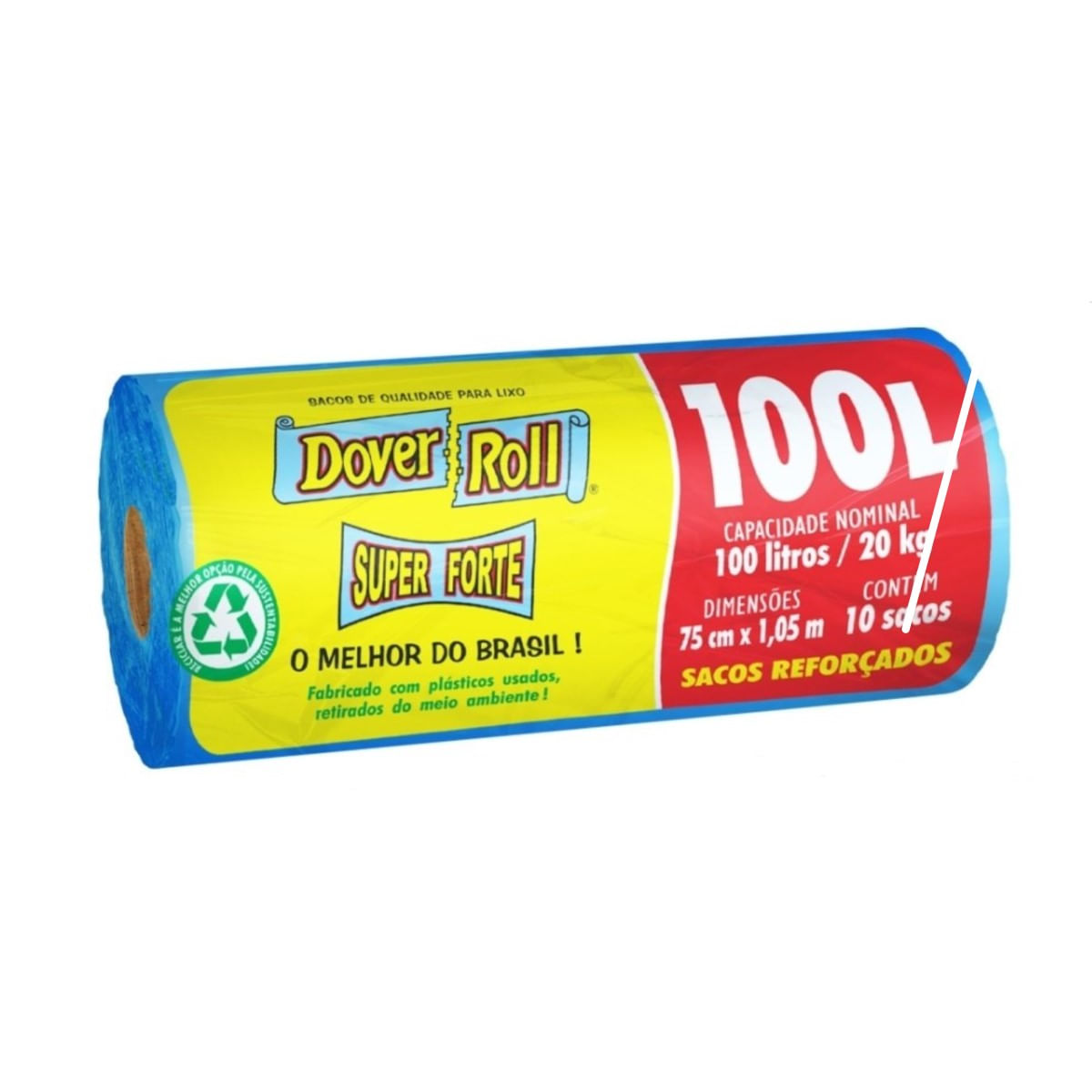 Saco de Lixo Dover Roll Super Forte Azul com 10 Unidades de 100 Litros