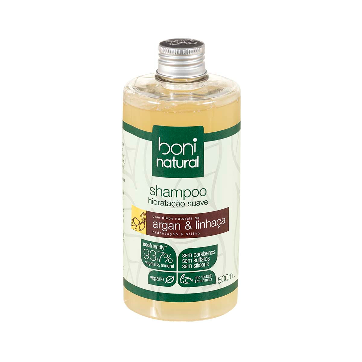 Shampoo Hidratação Suave de Argan &amp; Linhaça Boni Natural 500ml