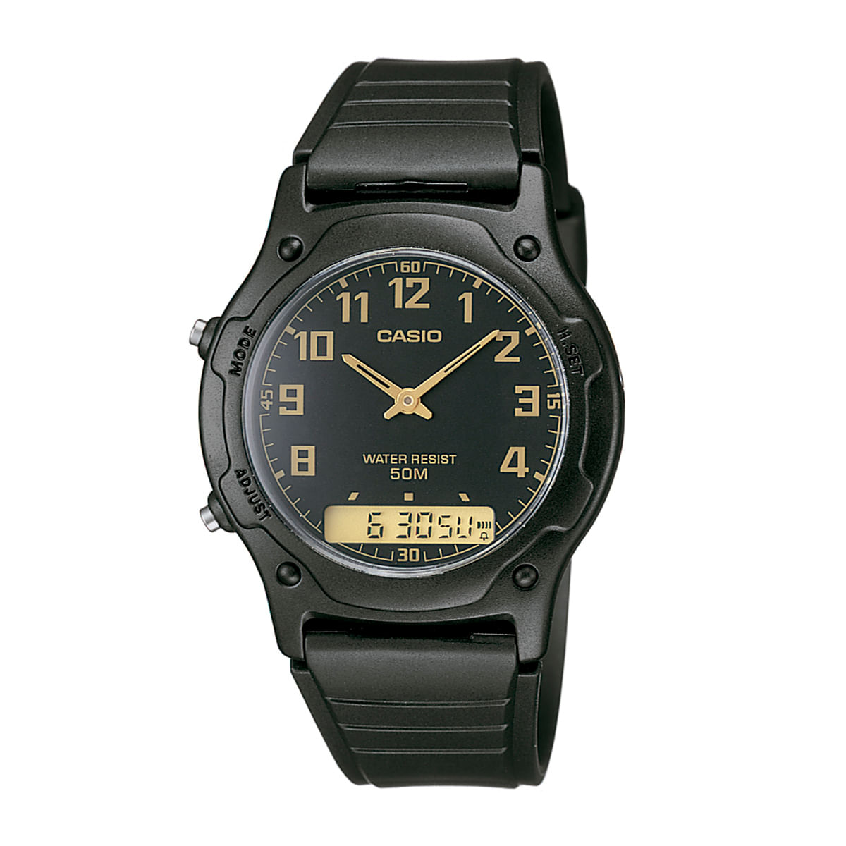 Relógio Casio Unissex Preto Anadigi AW-49H-1BVDF