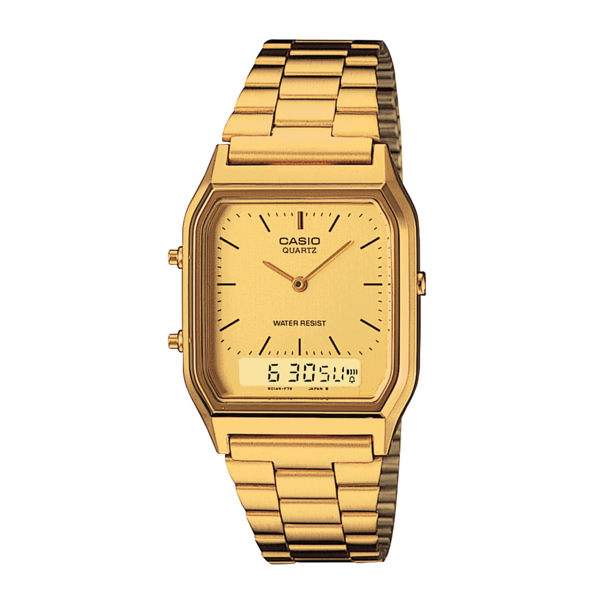 Relógio Casio Vintage Feminino Dourado Anadigi AQ-230GA-9DMQ