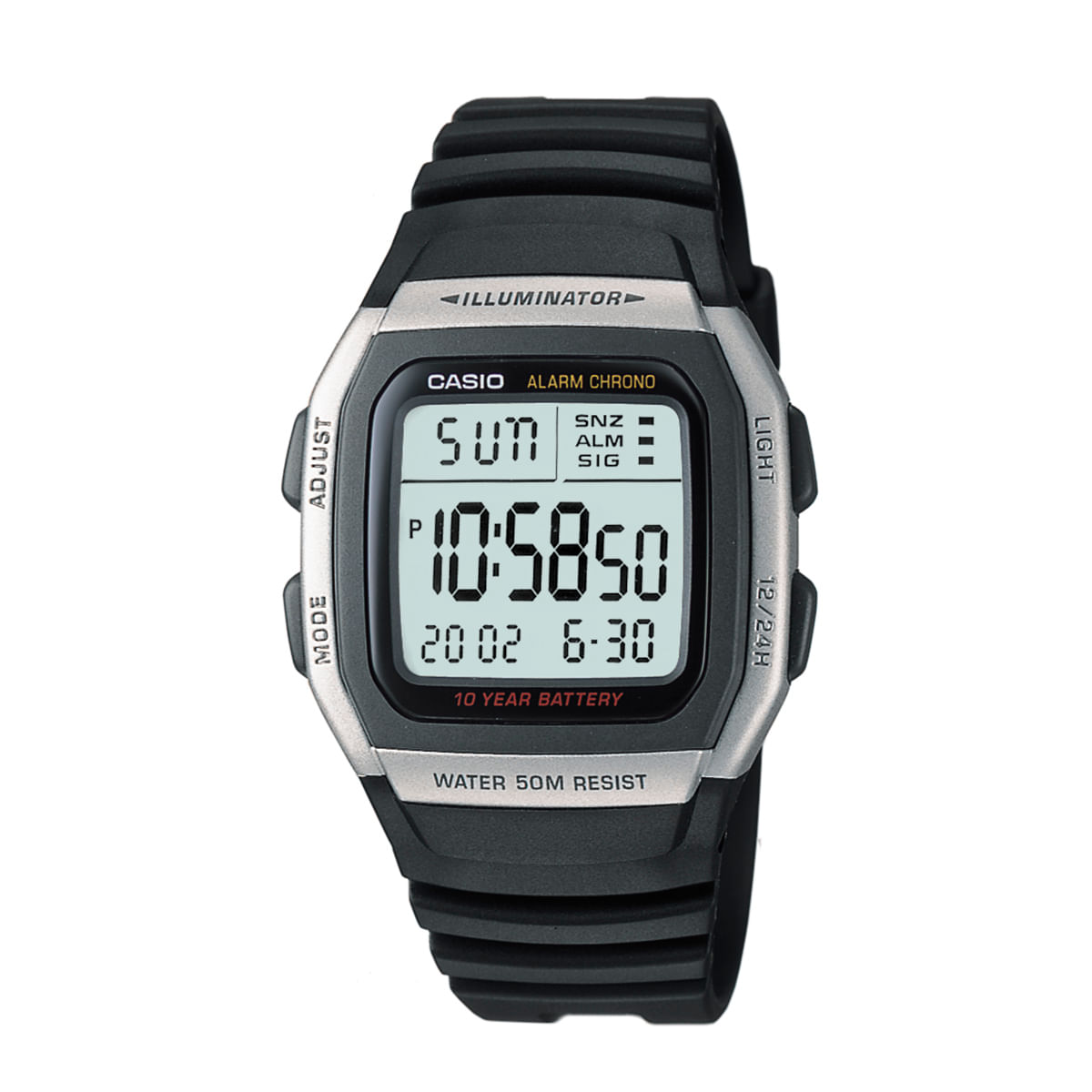 Relógio Casio Masculino Preto Digital W-96H-1AVDF