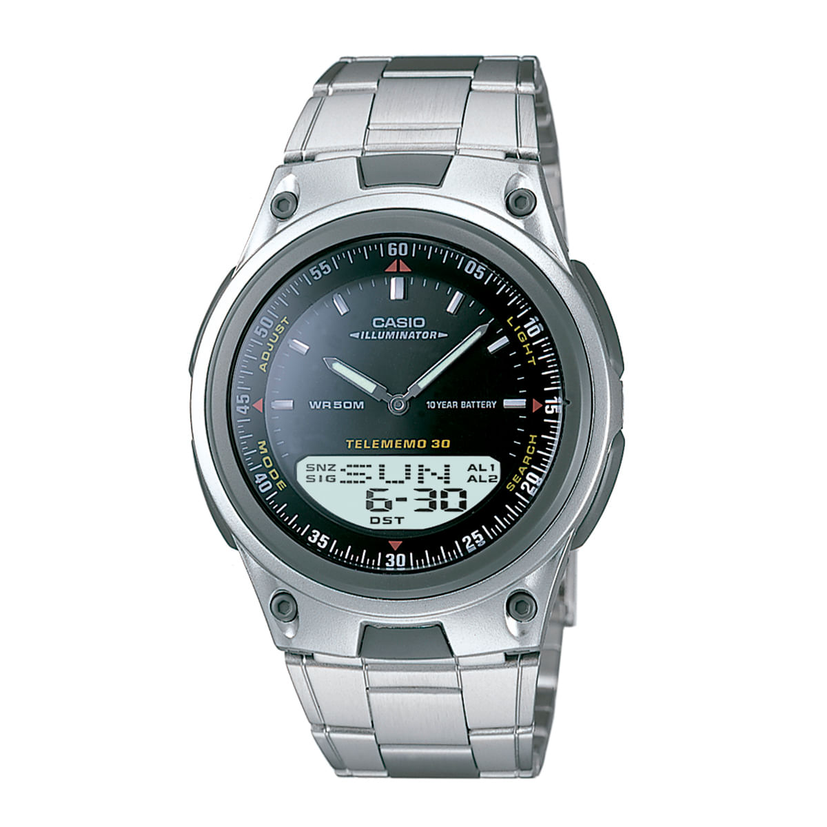 Relógio Casio Masculino Prata Anadigi AW-80D-1AVDF