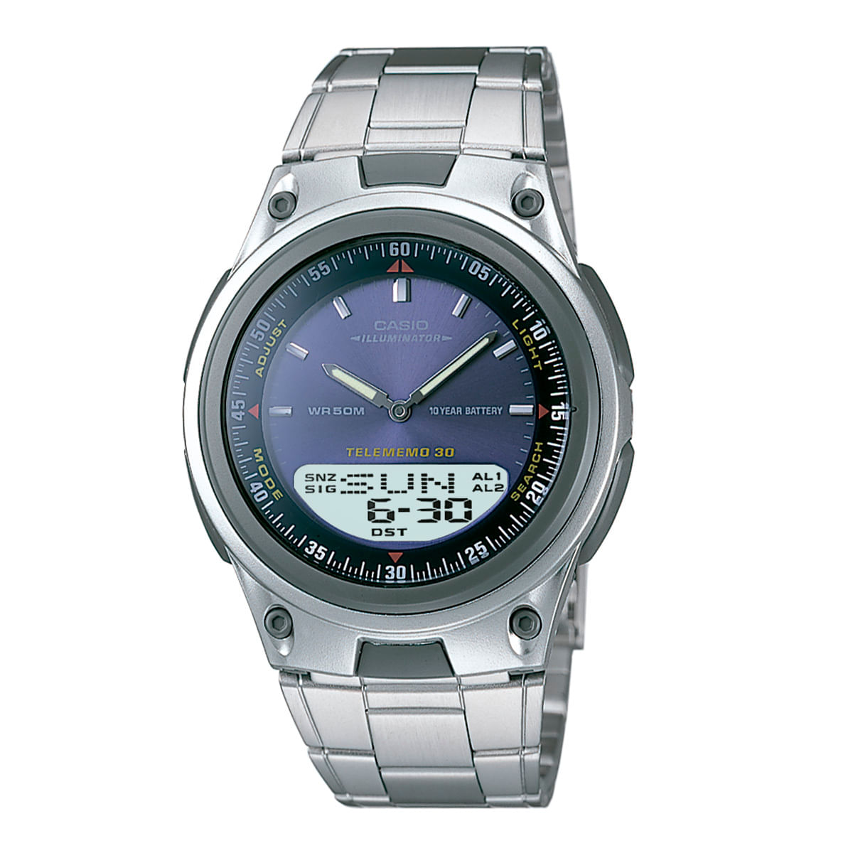 Relógio Casio Masculino Prata Anadigi AW-80D-2AVDF