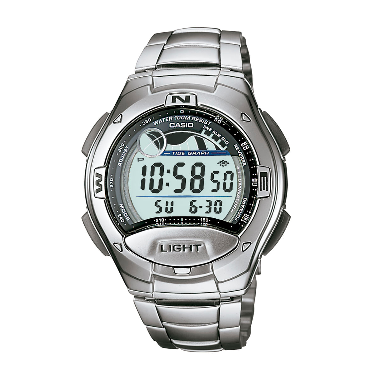 Relógio Casio Masculino Prata Digital W-753D-1AVDF