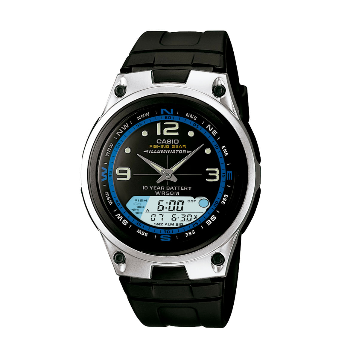 Relógio Casio Masculino Preto Anadigi AW-82-1AVDF