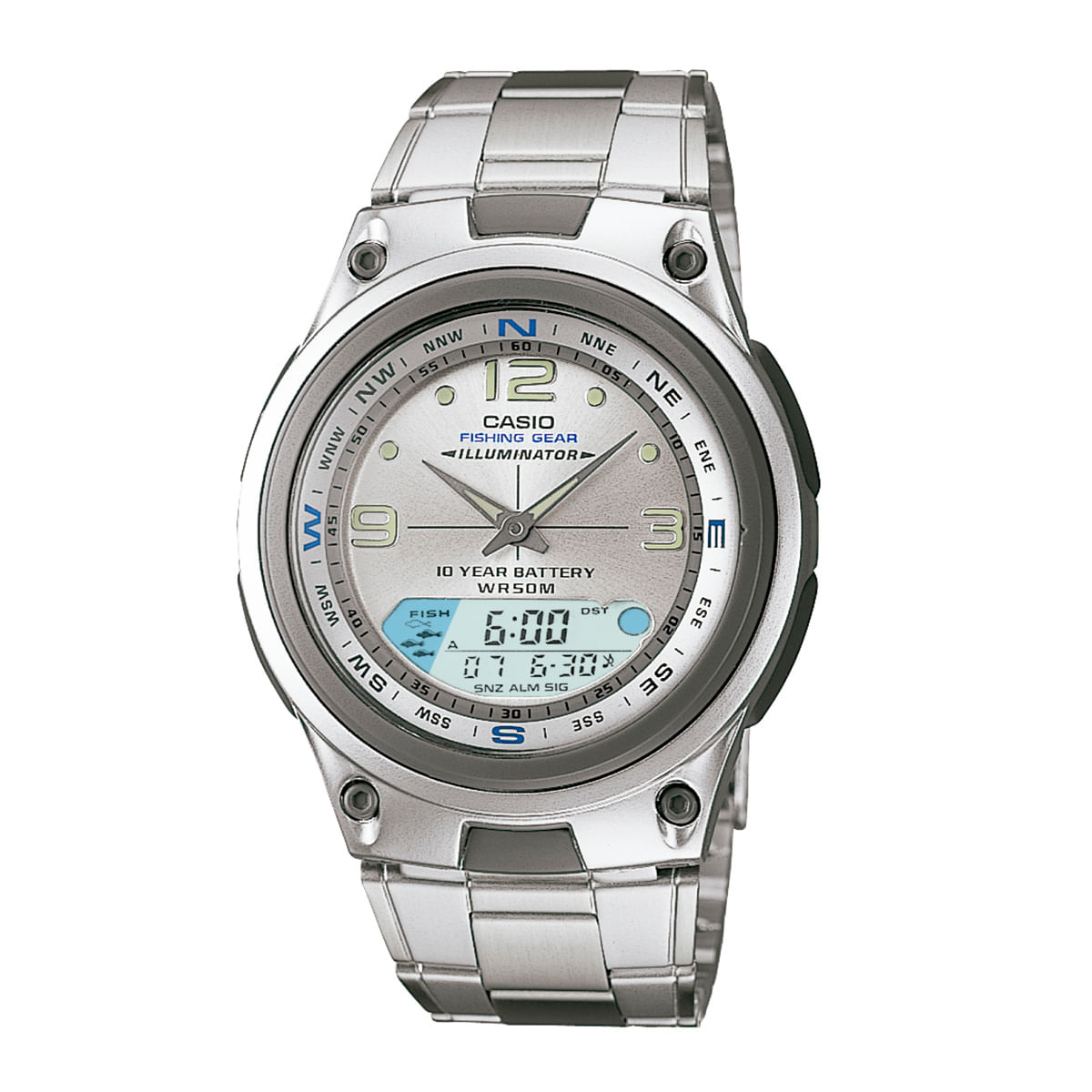 Relógio Casio Masculino Prata Anadigi AW-82D-7AVDF