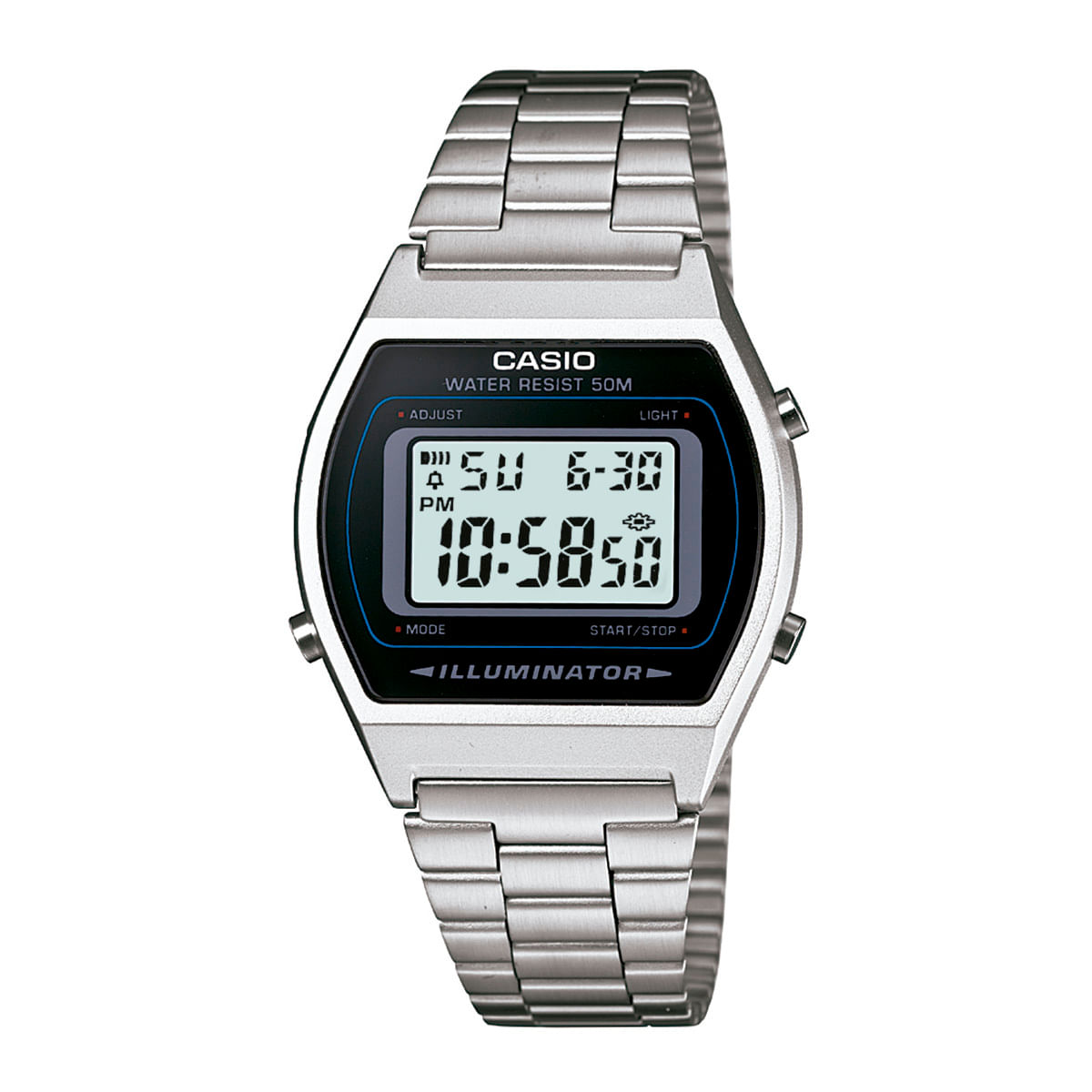 Relógio Casio Vintage Unissex Prata Digital B640WD-1AVDF