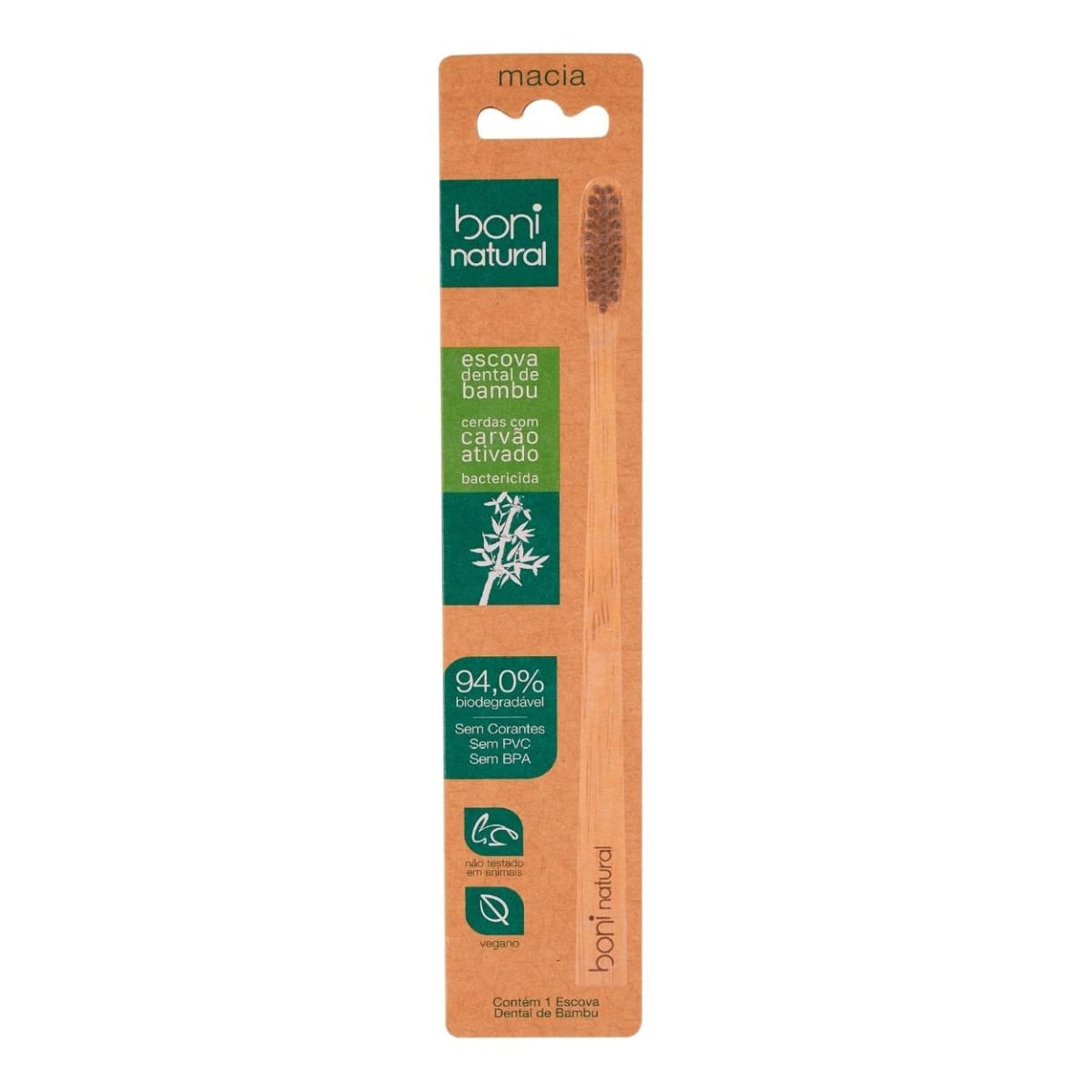 Escova Dental de Bambu Boni Natural 1 Unidade