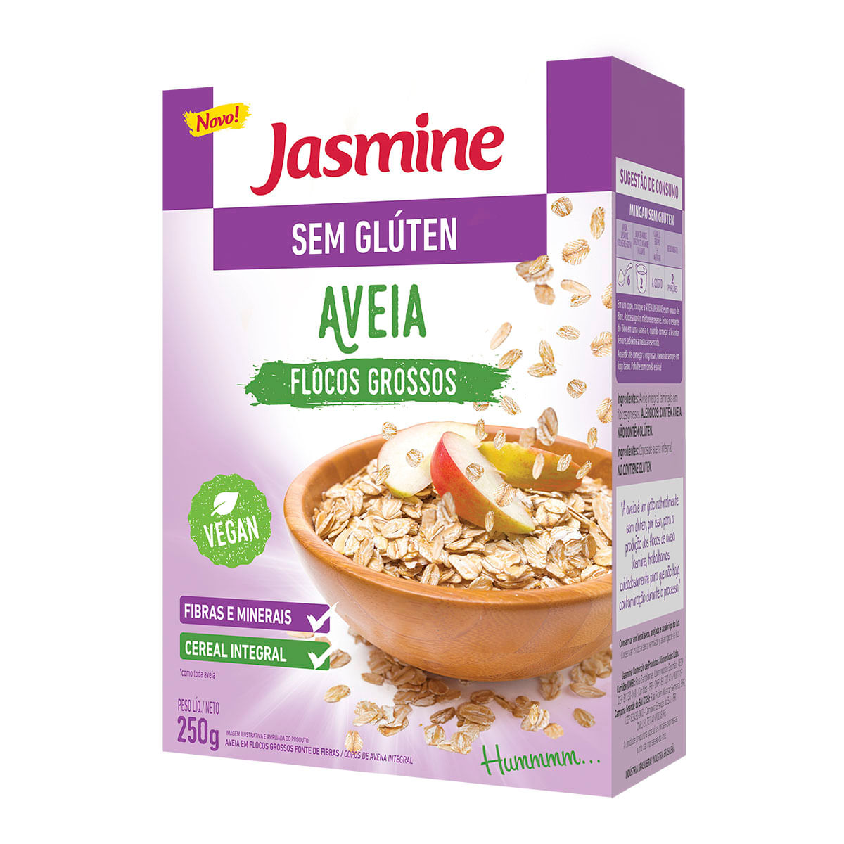 Aveia Integral em Flocos Jasmine Sem Glúten 250g