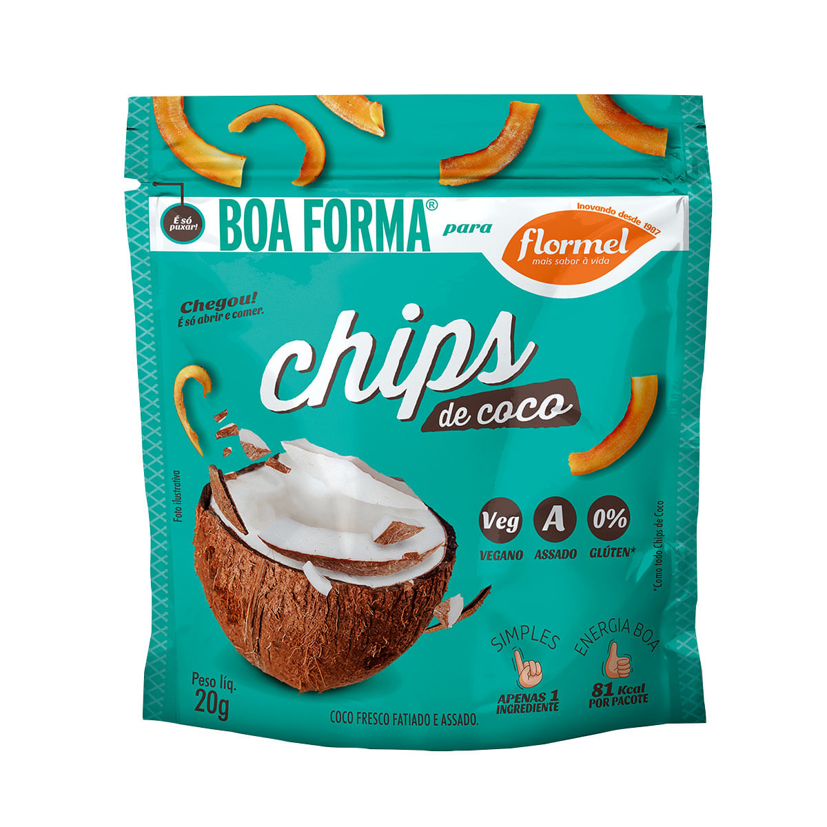 Snack Flormel de Coco Boa Forma Sabor 20g