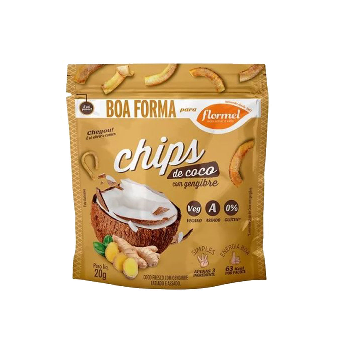 Snack Flormel de Coco com Gengibre Chips 20g