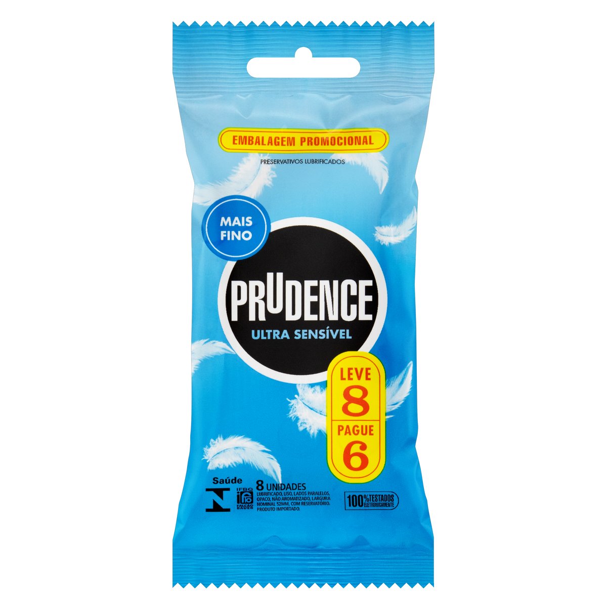 Preservativo Masculino Prudence Texturizados com 8 Unidades