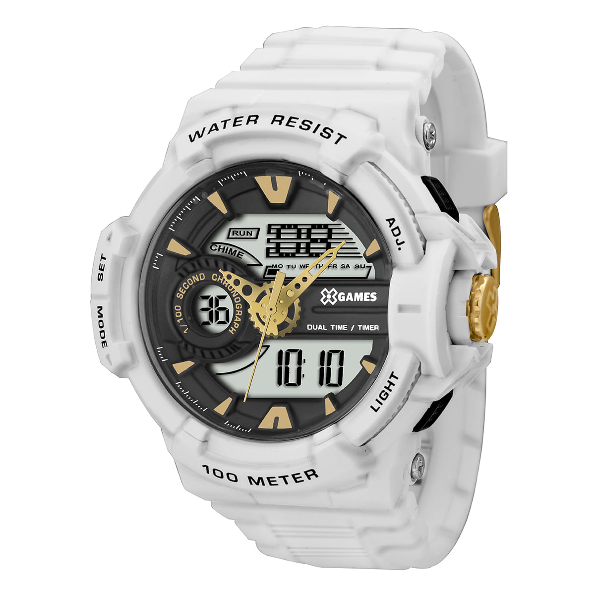 Relógio XGames Masculino Branco Anadigi XMPPA187 BXBX