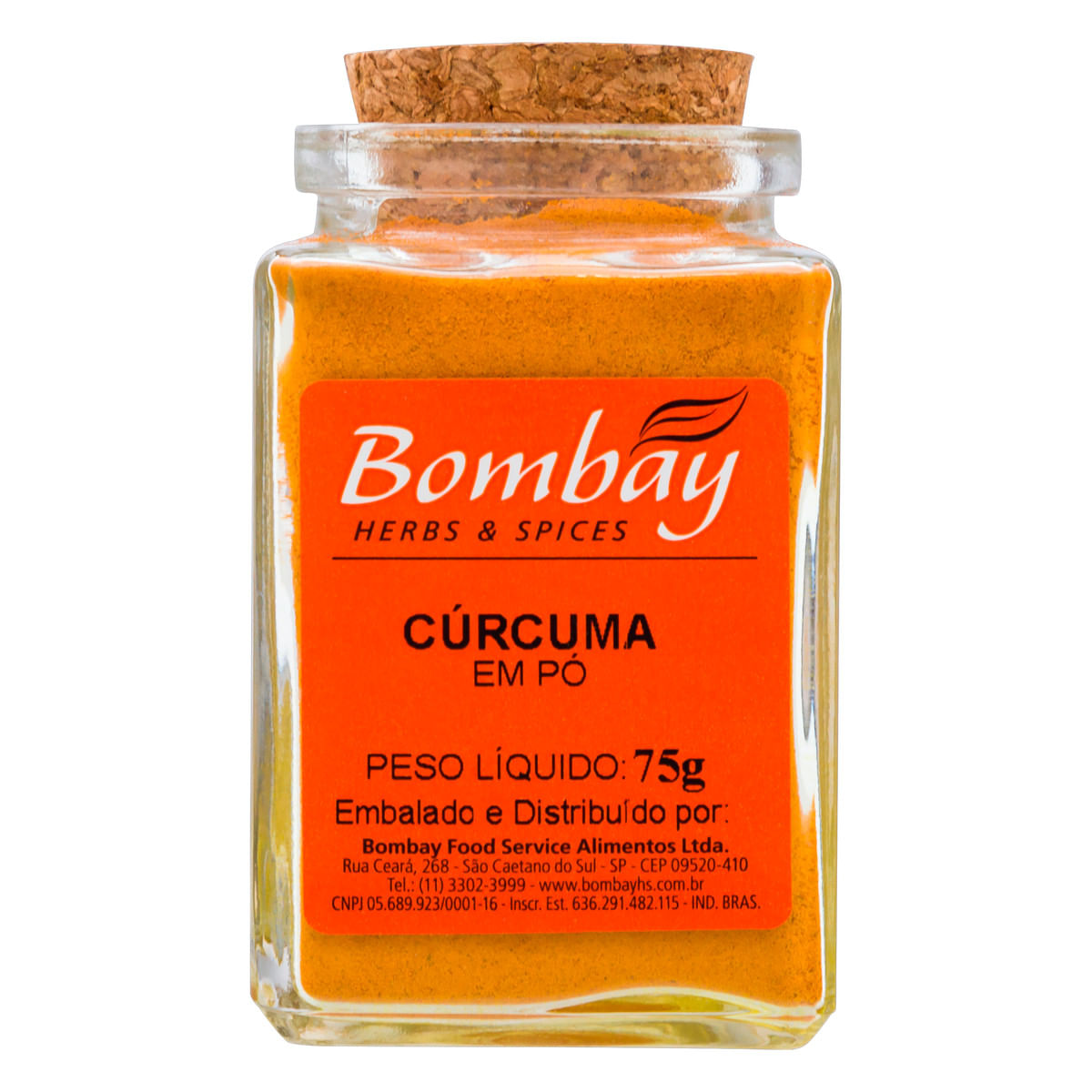 Cúrcuma em Pó Bombay Herbs &amp; Spices Vidro 75 g