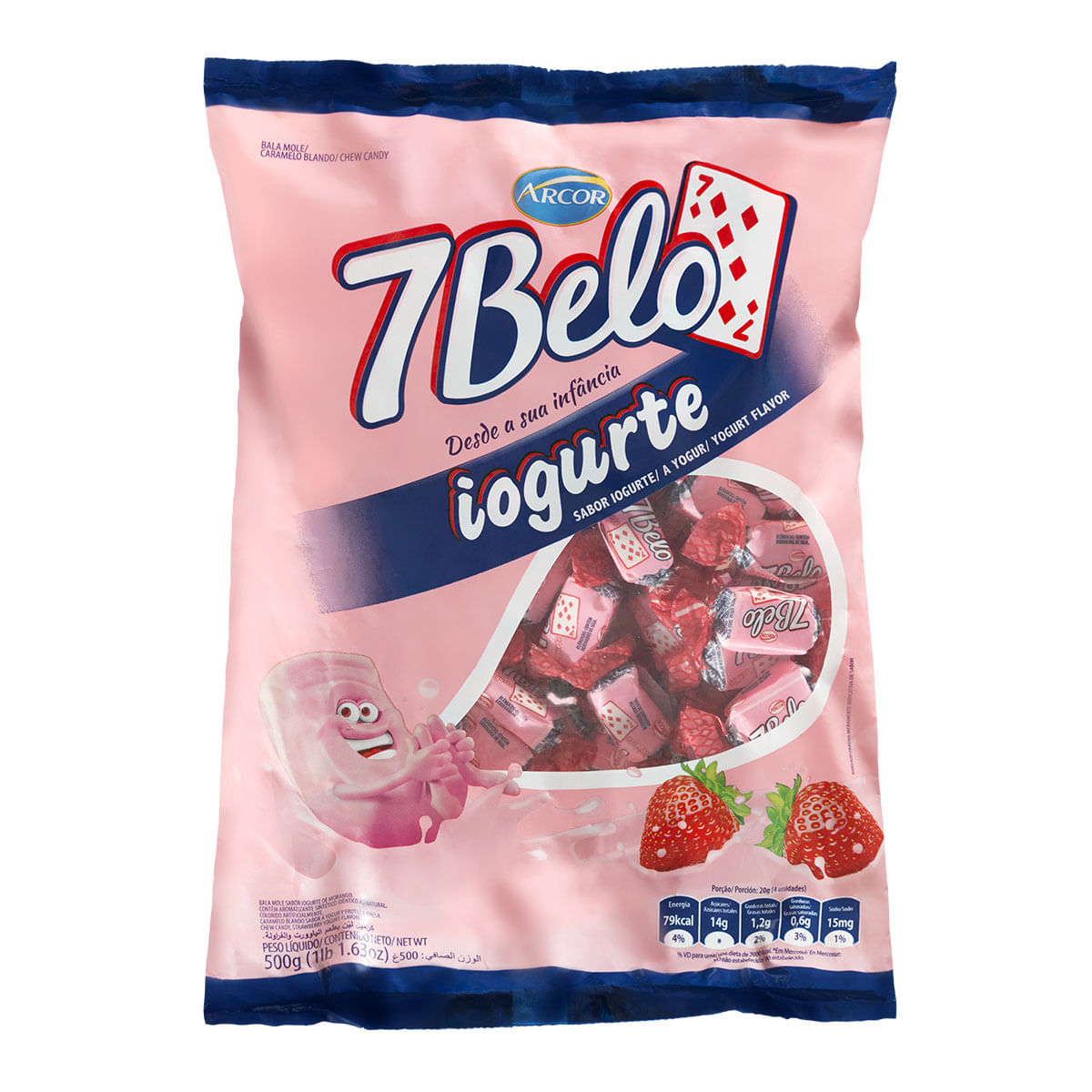 Bala de Iogurte Arcor 7 Belo 500g