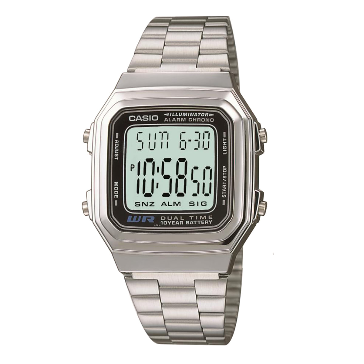 Relógio Casio Unissex Prata Digital A178WA-1ADF