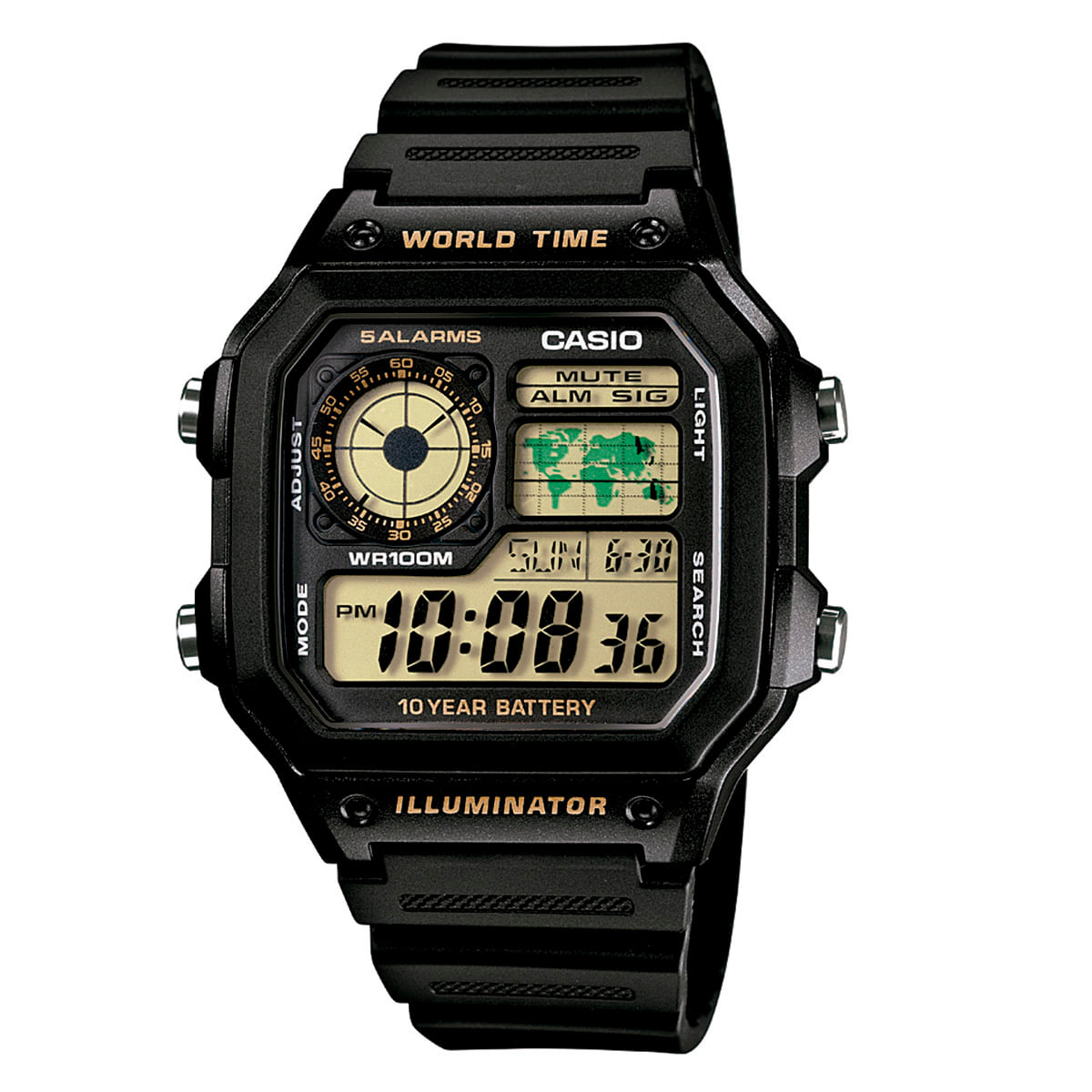 Relógio Casio Masculino Preto Digital AE-1200WH-1BVDF