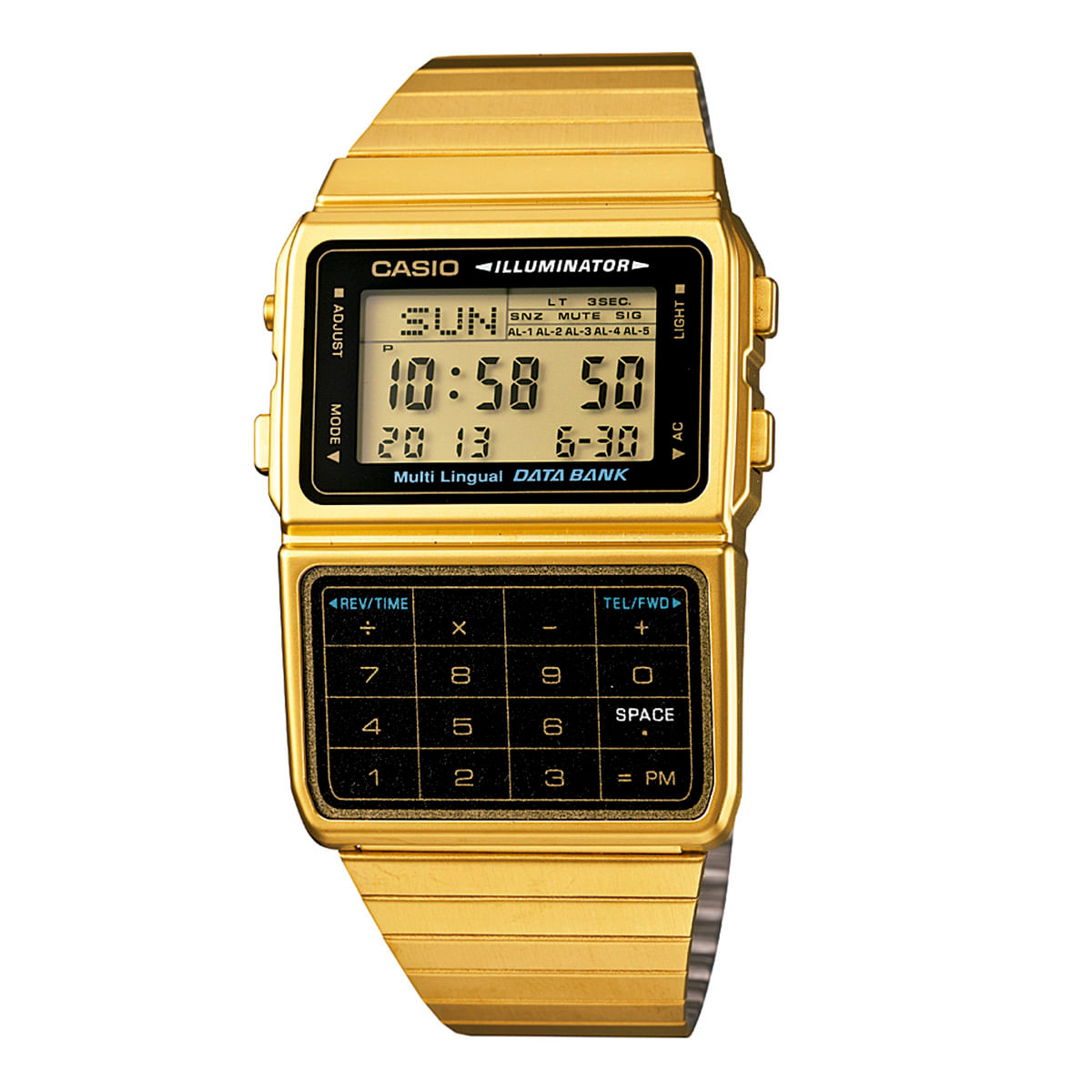 Relógio Casio Vintage Masculino Dourado Digital DBC-611G-1DF