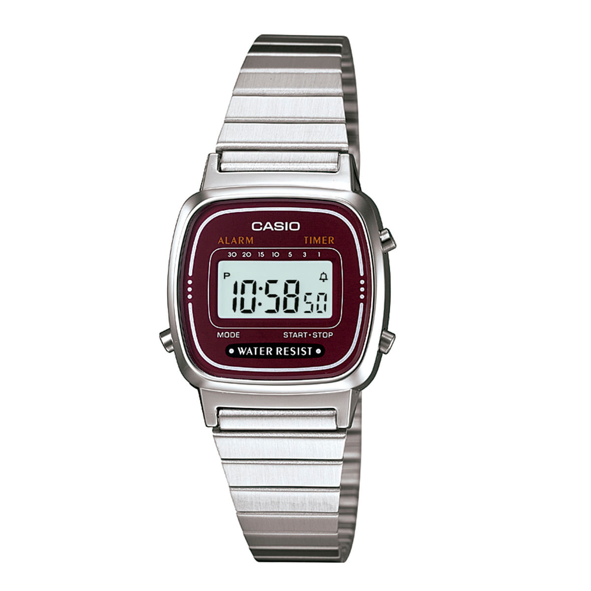 Relógio Casio Vintage Feminino Prata Digital LA670WA-4DF