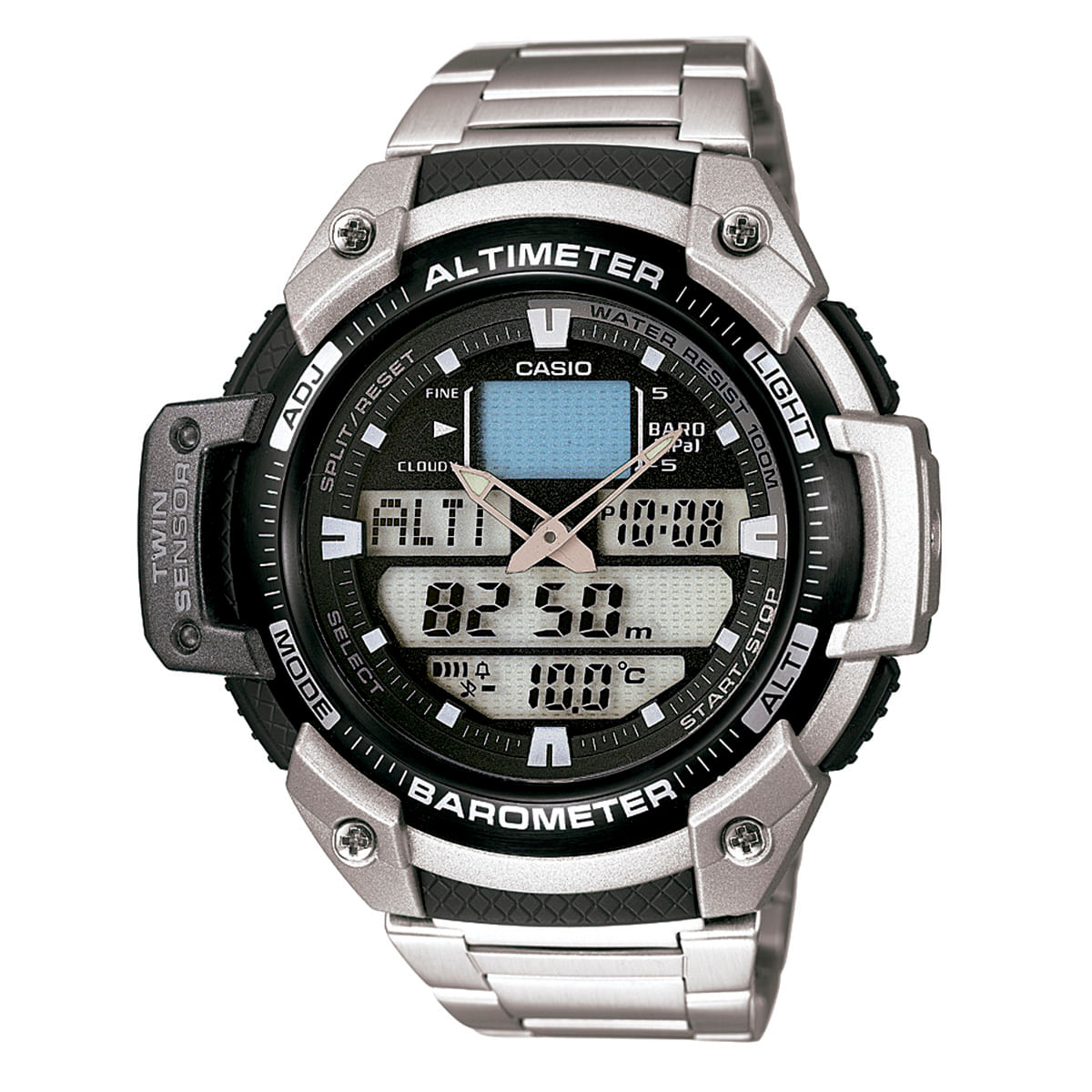 Relógio Casio Masculino Prata Anadigi SGW-400HD-1BVDR