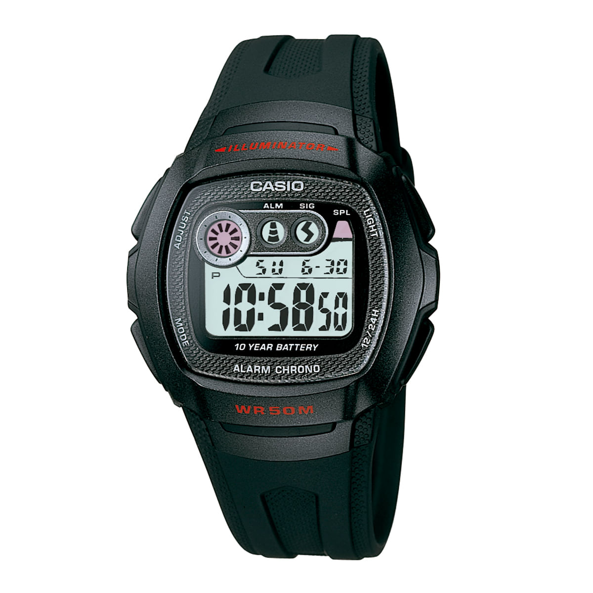 Relógio Casio Masculino Preto Digital W-210-1CVDF