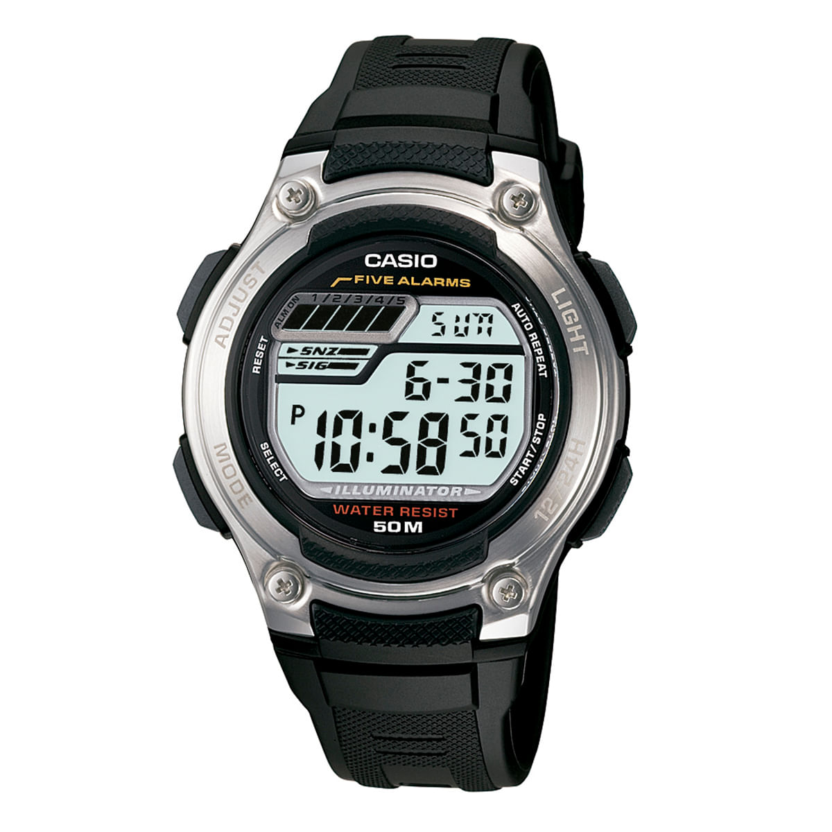 Relógio Casio Masculino Preto Digital W-212H-1AVDF