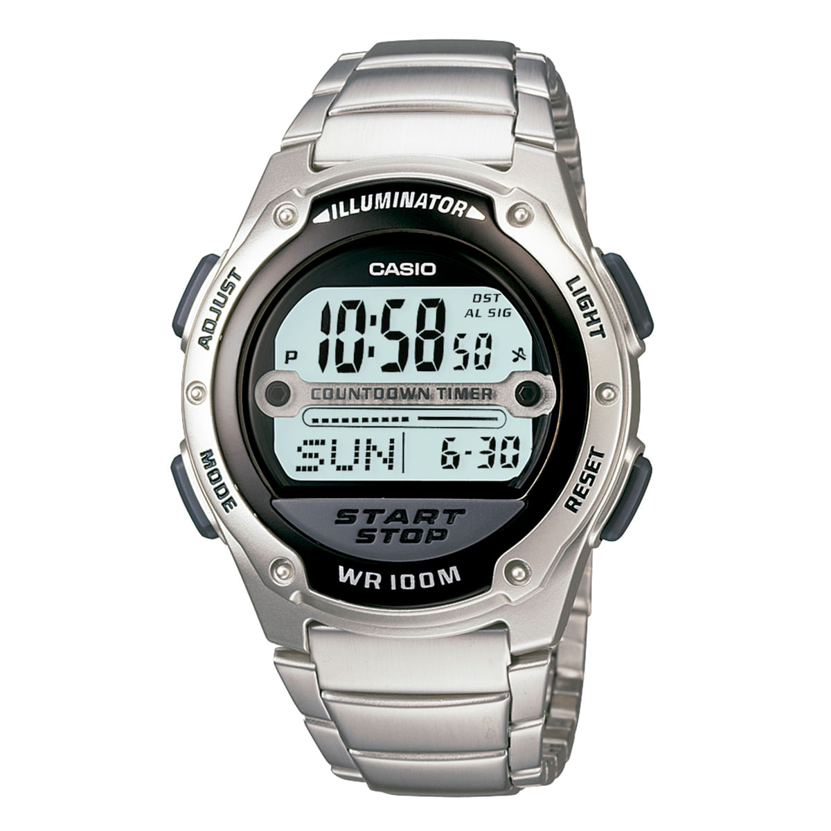 Relógio Casio Masculino Prata Digital W-756D-1AVDF