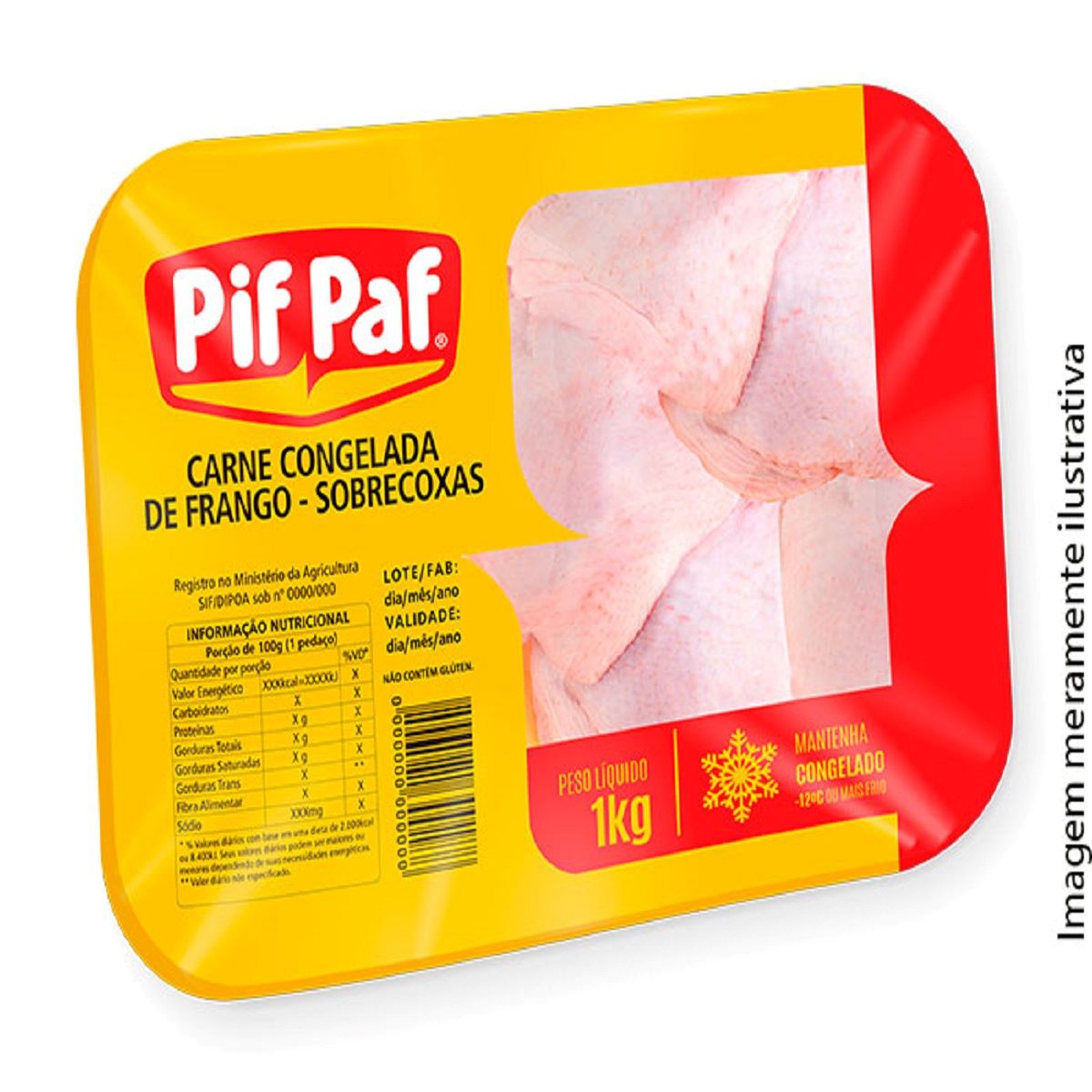 Sobrecoxa de Frango Congelado Pif Paf 1 kg