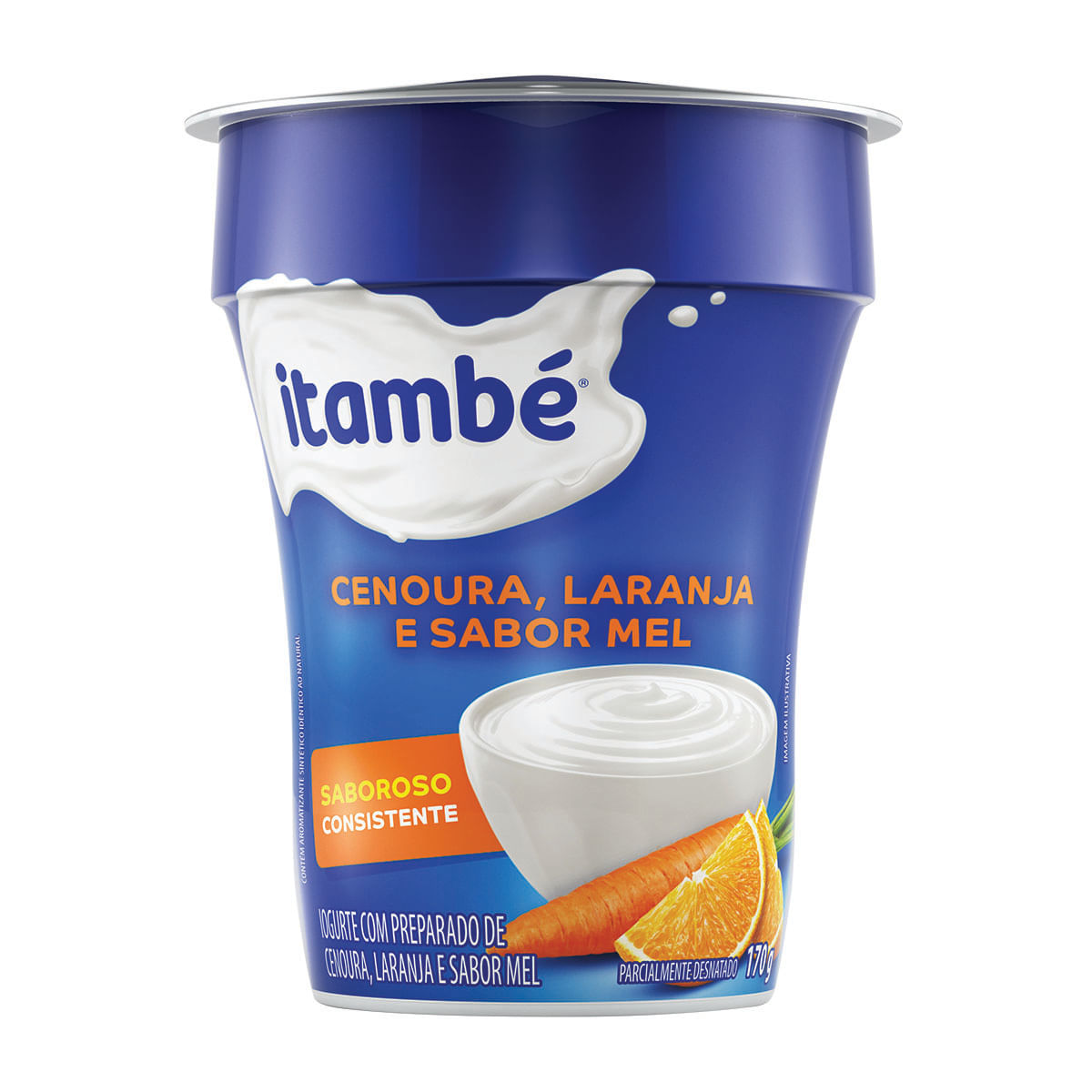 Iogurte Semidesnatado Itambé Laranja, Cenoura e Mel 170g