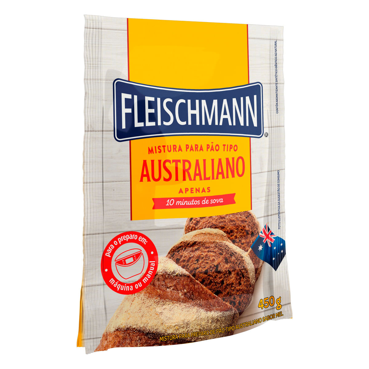 Mistura para Pão Australiano Mel Fleischmann Pacote 450 g