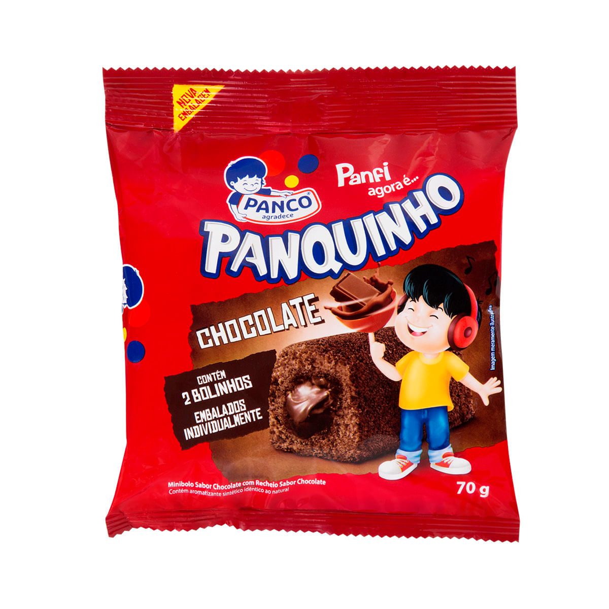 Mini Bolo de Chocolate Panquinho Panco 70g