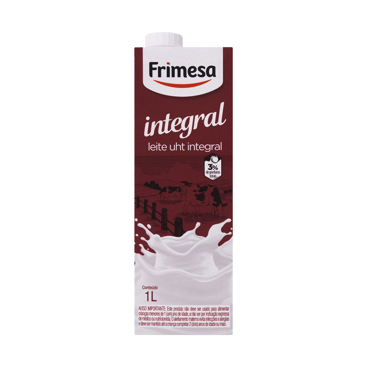 Leite UHT Integral Frimesa Caixa com Tampa 1L