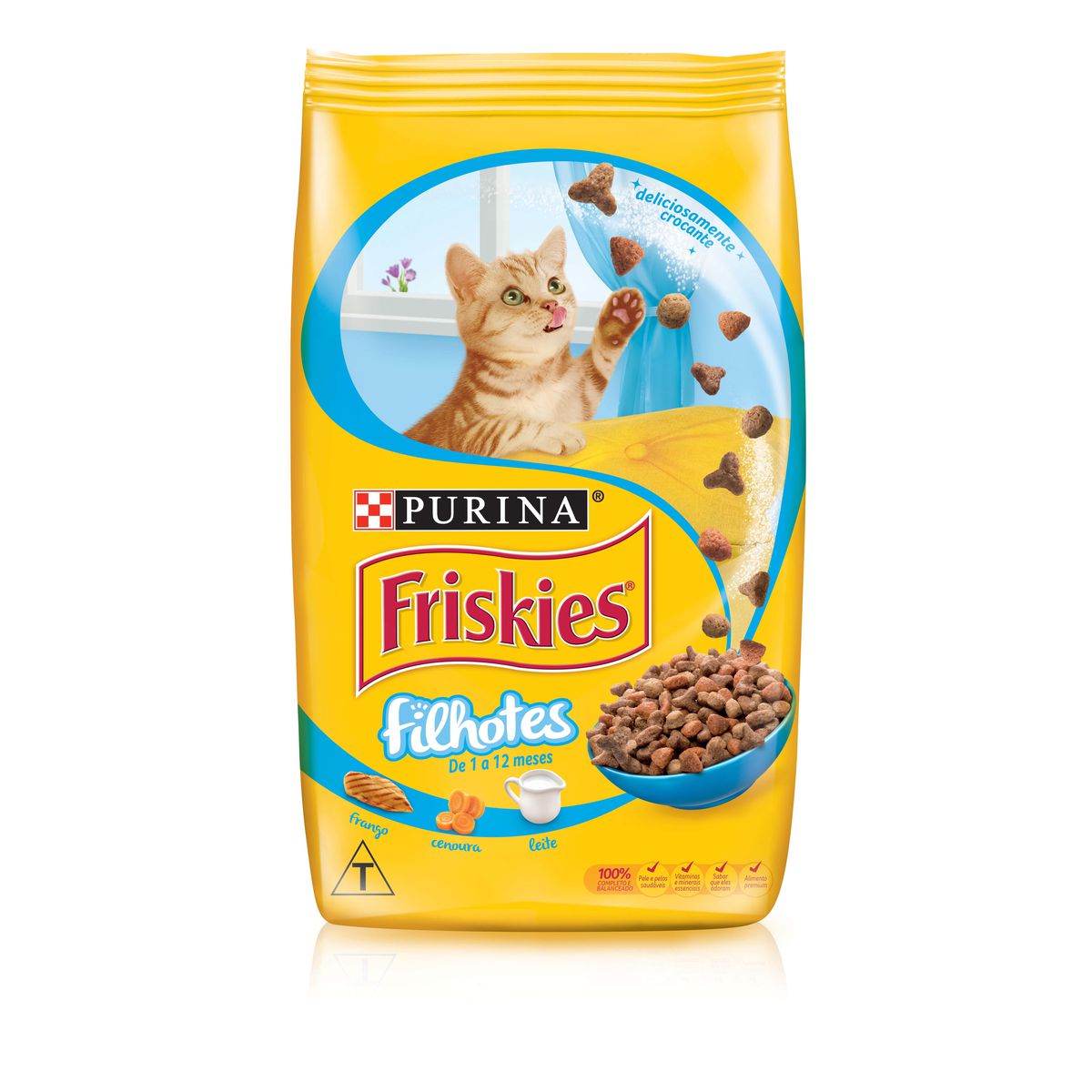 Ração para Gato Purina Friskies Frango, Leite e Cenoura 1Kg