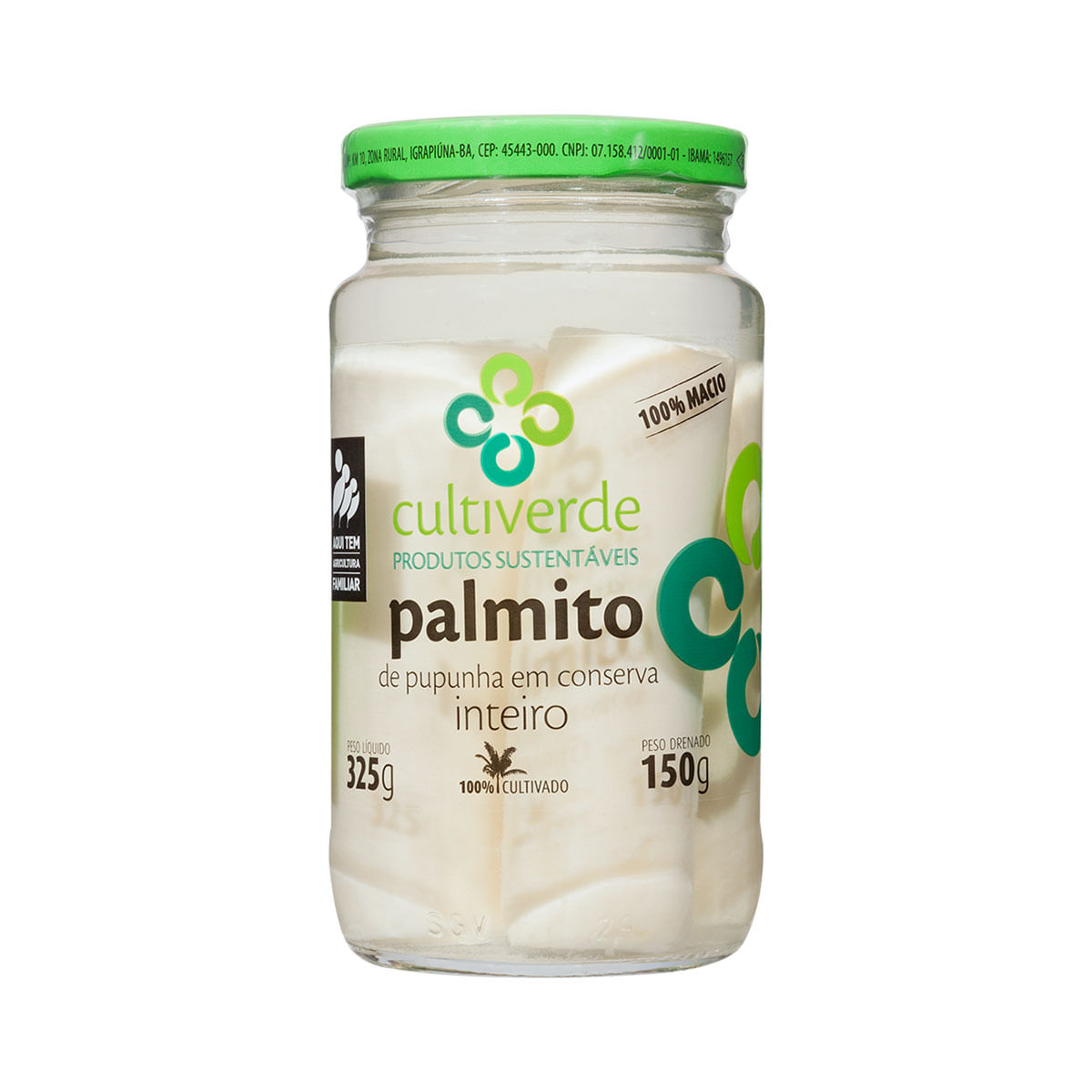 Palmito Pupunha Inteiro, em Conserva, Cultiverde 325g