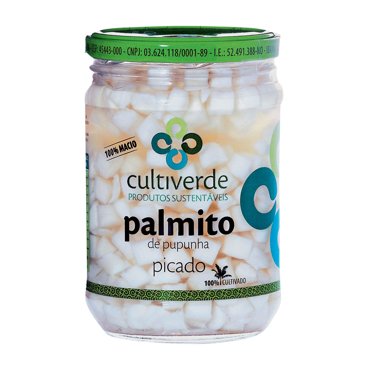 Palmito de Pupunha Picado em Conserva Cultiverde 300g