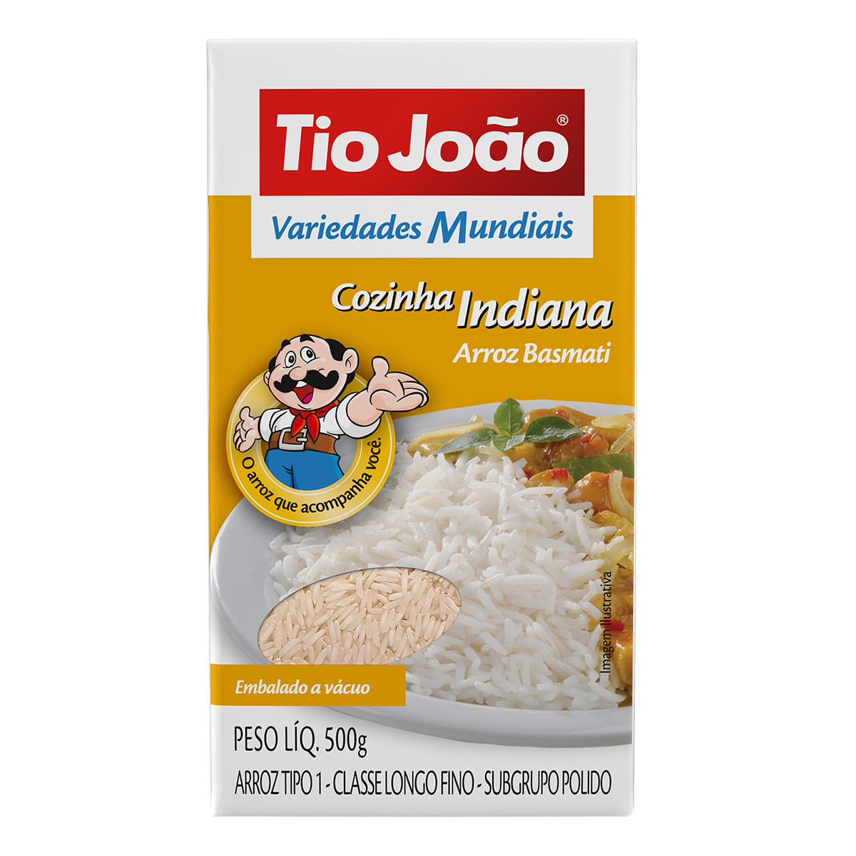 Arroz Basmati Longo-fino Tipo 1 Tio João Variedades Mundiais 500g